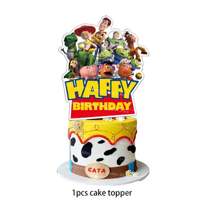 Toy Story Party Decorations Cup Plate Napkin Slap Bracelet Cake Topper Birthday Party Favors Reward Prizes Party Supplies