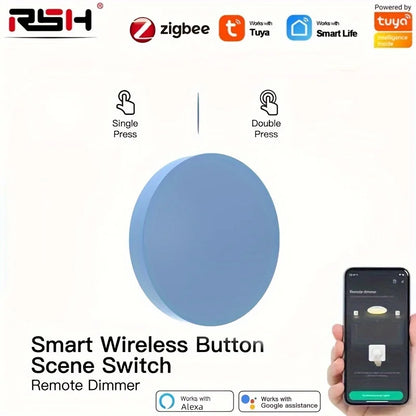 ZigBee Button Scene Switch Intelligent Linkage Smart Switch Battery Powered Automation Zigbee Device Tuya Smart Life APP Control