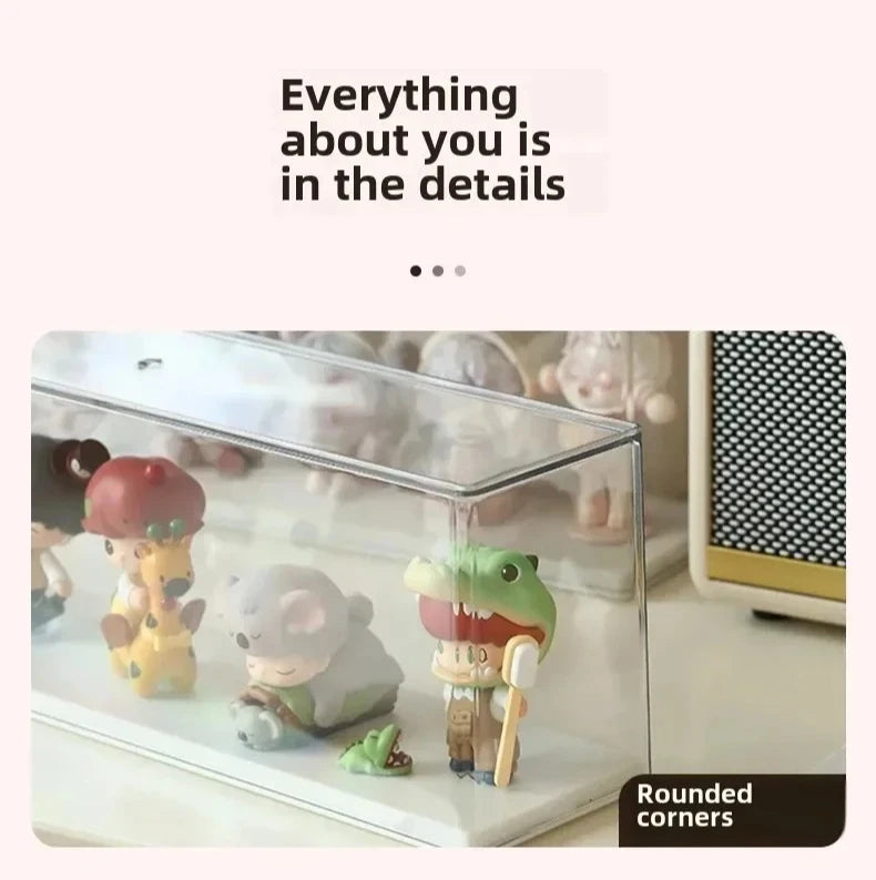 Acrylic Action Figure Display Case Transparent Doll Storage Box Toy Organizer Rack for Collectible Showcase Cabinet
