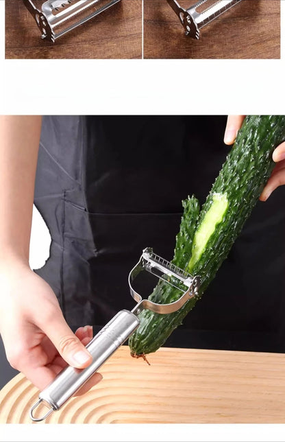 Stainless Steel 3-in-1 Peeler Grater Household Kitchen Multifunctional Double head Peeling Knife Fruit and Vegetable Melon