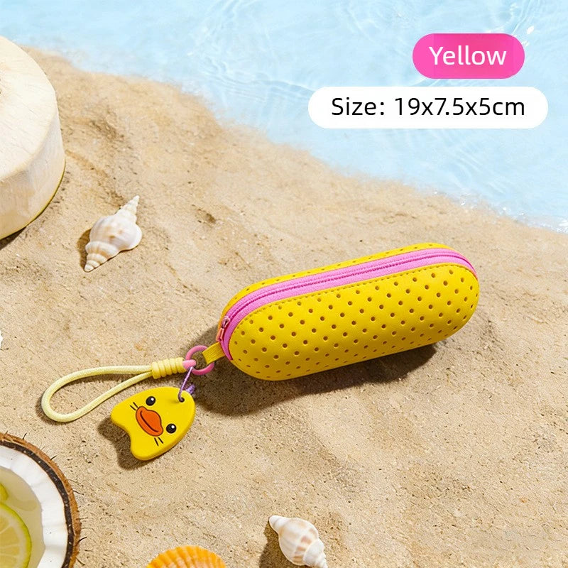 Perforated EVA Breathable Swim Goggle Storage Case with Handle Portable Glasses Sunglasses Case Swimming Gear Accessories