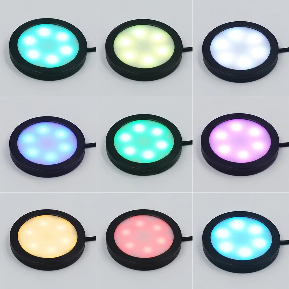 24Key Remote RGB Under Cabinet Light 5V USB Switch 1 2 4 6 Lights Kit Slim Lamp for Kitchen Display Case Home Bar Desk Accent