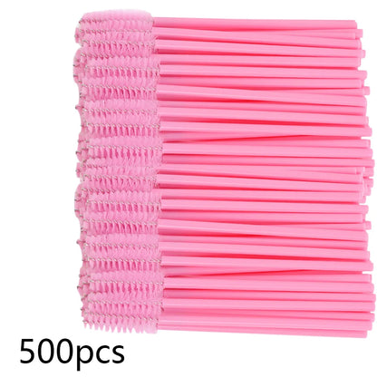 500/1000pcs Eyelash Brush Applicator Wholesale Lash Mascara Wands Brushes For Eyelash Extension Eyebrow Spoolies Beauty Tools