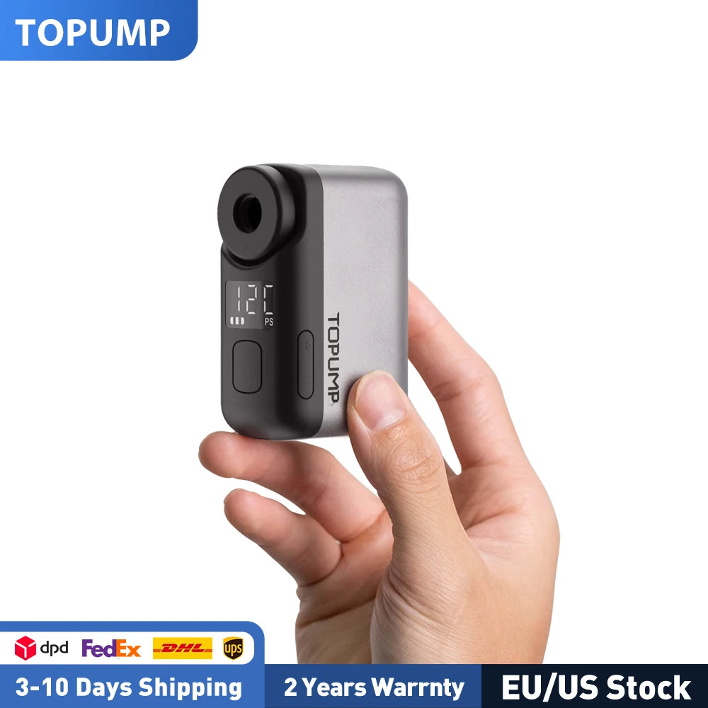 TOPUMP TB2 PRO Elektryczna mini przenośna pompka rowerowa Bezprzewodowy inflator opon 120PSI Max Bateria 450mAh z wyświetlaczem Szybkie ładowanie