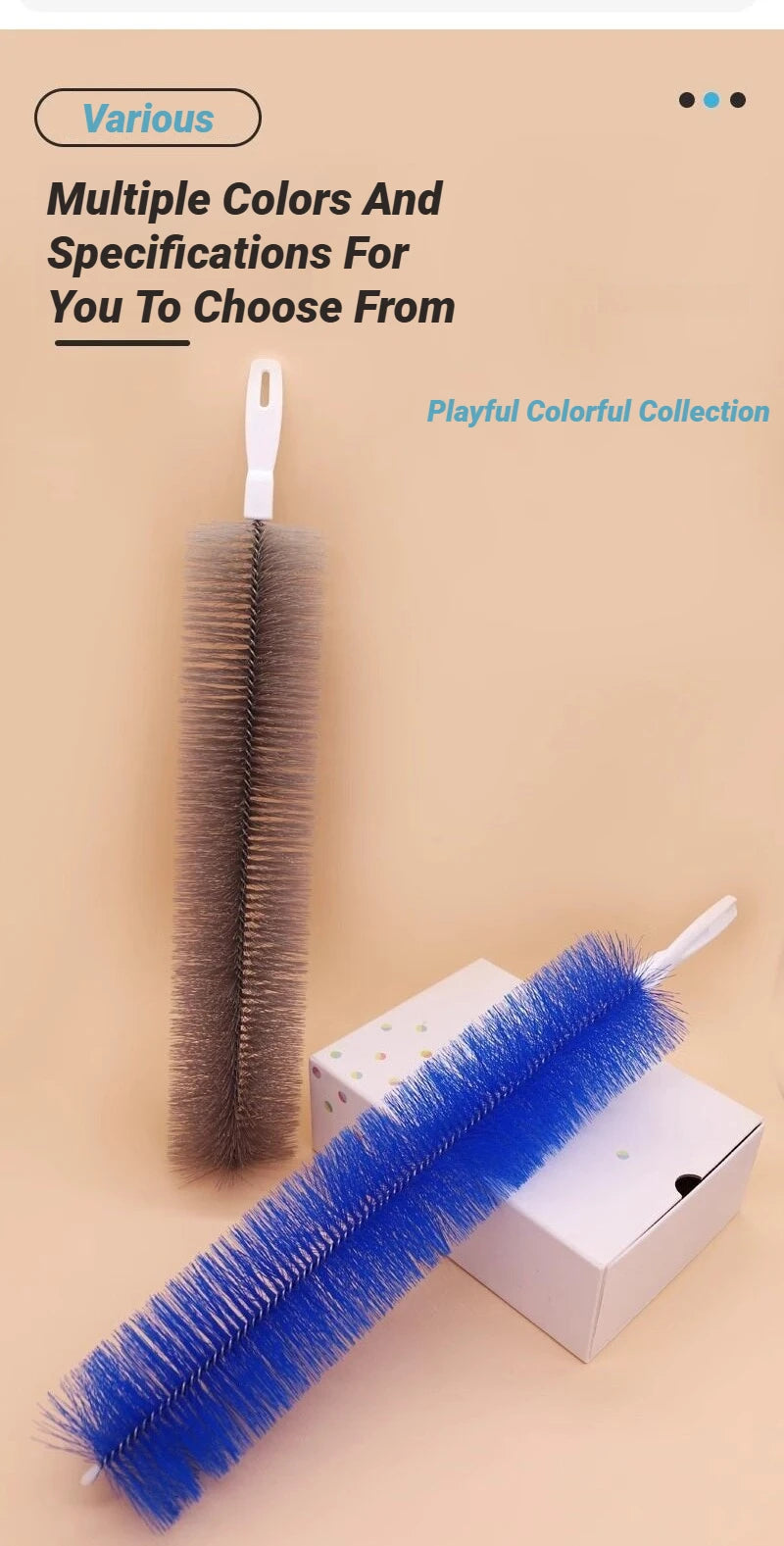 Bendable Fan Duster Ultra Fine Bristles Long Handle Cleaning Tool For Air Conditioner Furniture Shutter Car