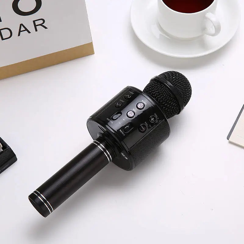Wireless Karaoke Microphone  Bluetooth Speaker, Multi-Function Controls 5-in-1 portable Handheld Mic for singing For Party