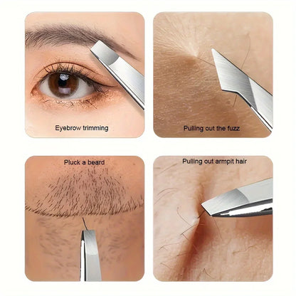 1/4 Pcs Professional Beauty Tool Eyebrow Tweezers Set Stainless Steel Eyebrow Forceps Set For Facial Hair Inward Growing women