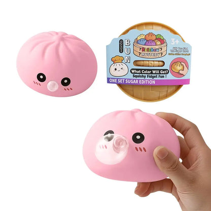 Rainbow Dumpling Squishes Stress Ball Reusable Low Rebound Decompression Toy Soft Dough Ball for Adults & Kids
