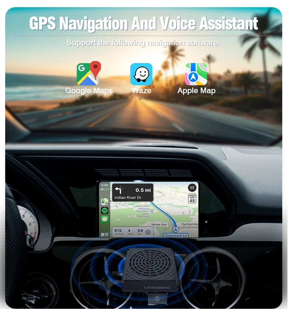 AUTOTOP Wireless CarPlay Android Auto Upgrade Adapter for Mercedes Benz A B C E CLA GLA GLK ML Sprinter NTG4.5 Becker Car AI Box, Airplay Android Mirror GPS BT, SWC Steering Wheel Control, Plug & Play Keep Original Factory Sy