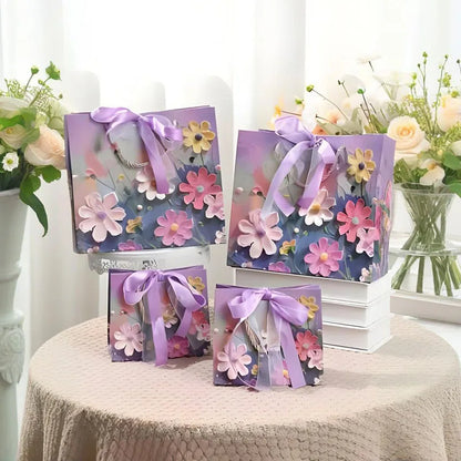 Party Gift Bag Pardboard Paper Tote Gift Bags with Handles Shopping Party Wedding Party Birthday Retail Bags Gift Bag Handbag