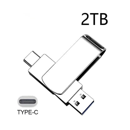 Metal Pendrive 2TB USB 3.0 Type-C Interface High Speed Pen Drive 8TB 4TB Large Capacity Mechanical Style Memoria USB 16TB U Disk