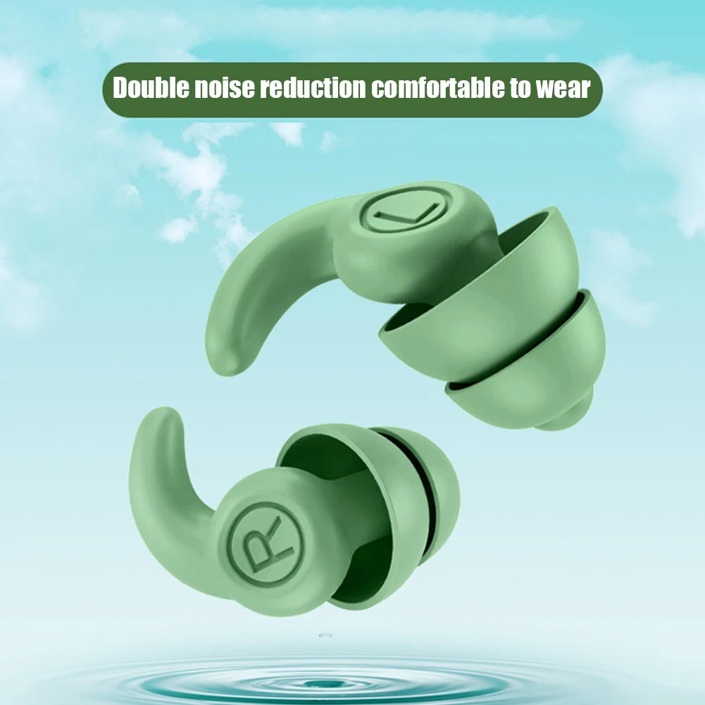 Soft Silicone Sleeping Ear Plugs Sound Insulation Ear Protection Earplugs Anti-Noise Plugs for Travel Silicone Noise Reduction