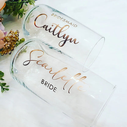 Personalized Name Sticker for Wedding Bridal Shower Gift Box Decor Custom Glass Water Bottle Window Car Vinyl Decals