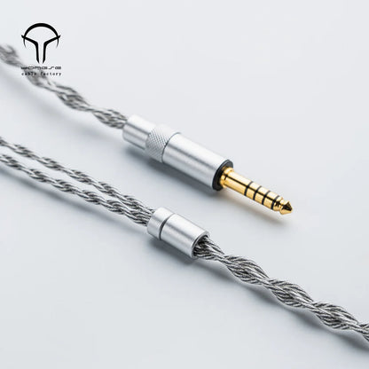 Yongse Obsidian Cable Silver-plated Single Crystal Copper Earphones Upgrade Cable Switchable Plug: 3.5mm +4.4mm
