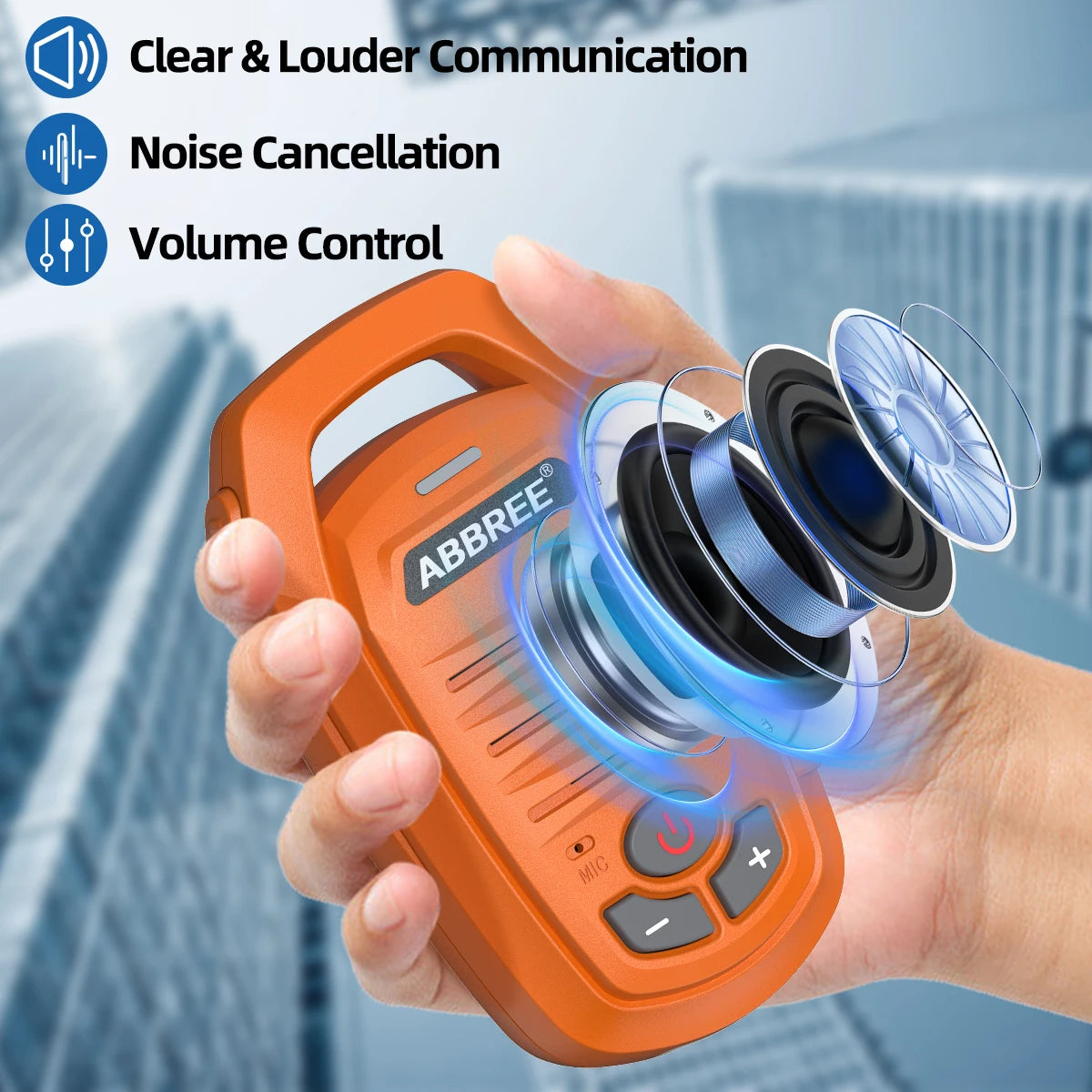 ABBREE Wireless Bluetooth Speaker Microphone Handheld Mic For Baofeng UV-28 UV-21 PRO UV-32 Quansheng UV-K6 TK11 Walkie Talkie