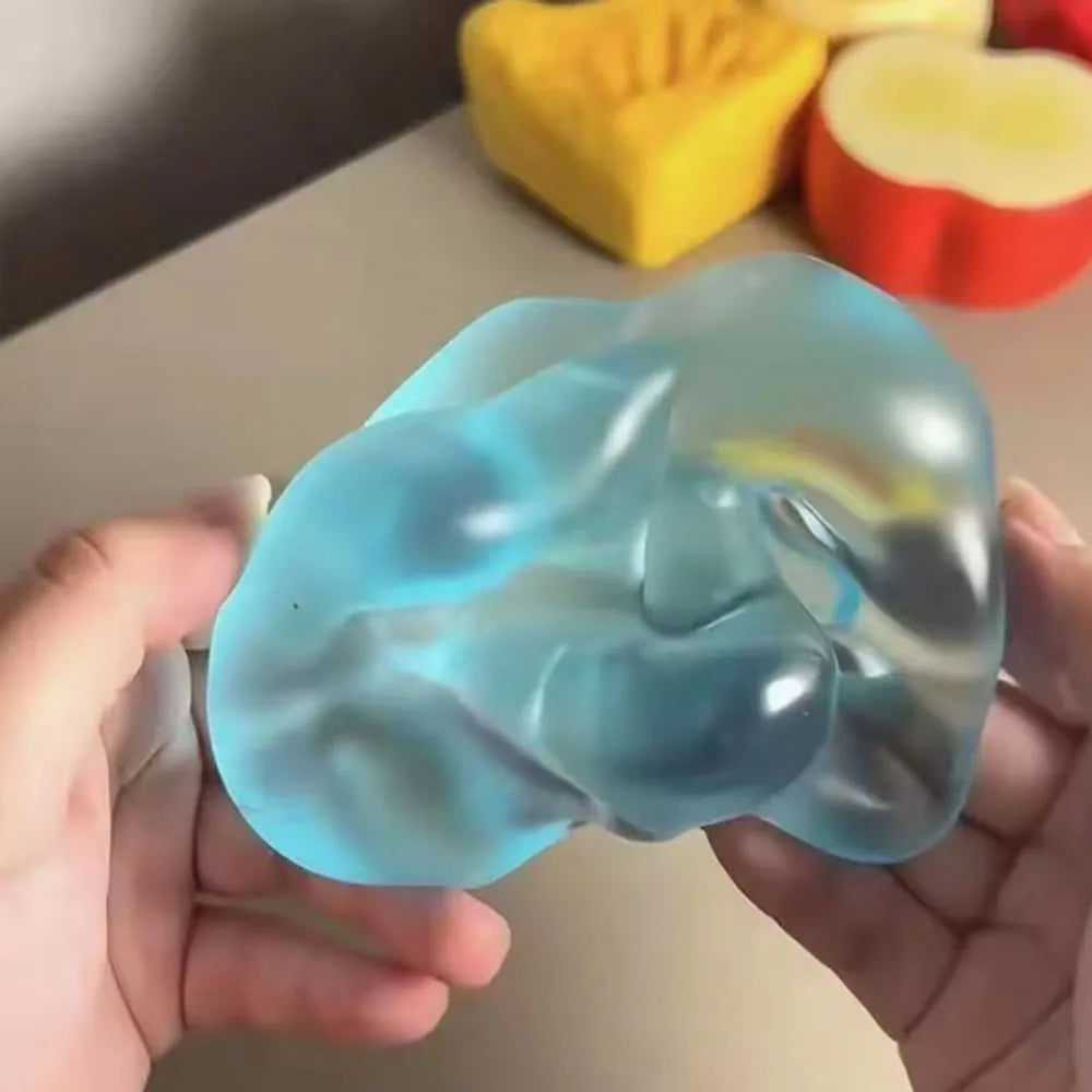 @Squishy Green Apple Stress Ball Soft Fidget Sensory Toy for ADHD Autism Slow Rebound Squeeze Toy for Adults Kids Christmas Gift