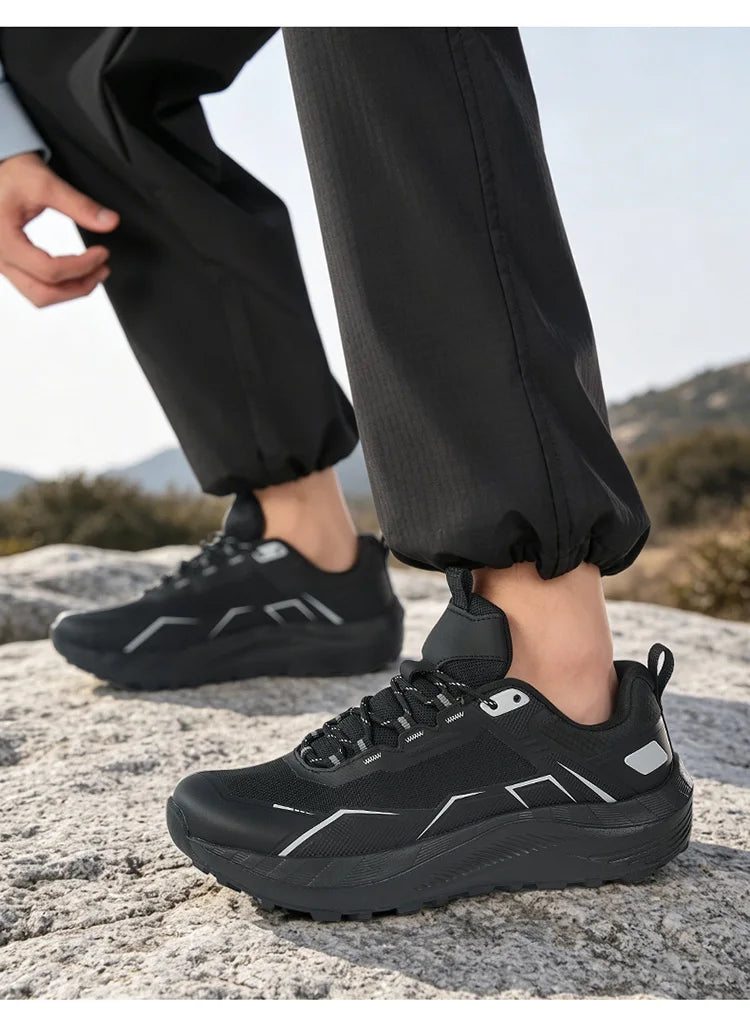 Men's Summer Breathable Non-slip Athletic Shoes, Cushioning Casual Footwear for Running, Travel, Outdoor Hiking and Mountaineeri