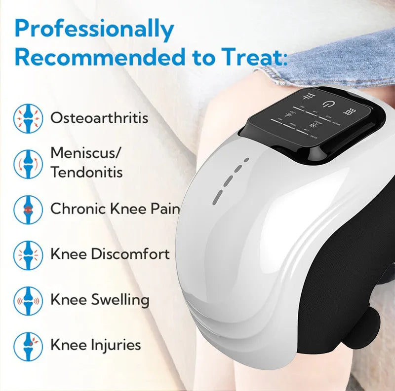 Knee Massager Smart Red Light and Massage Therapy for Swelling Stiff Joints Stretched Ligament and Muscles Injuries Gifts