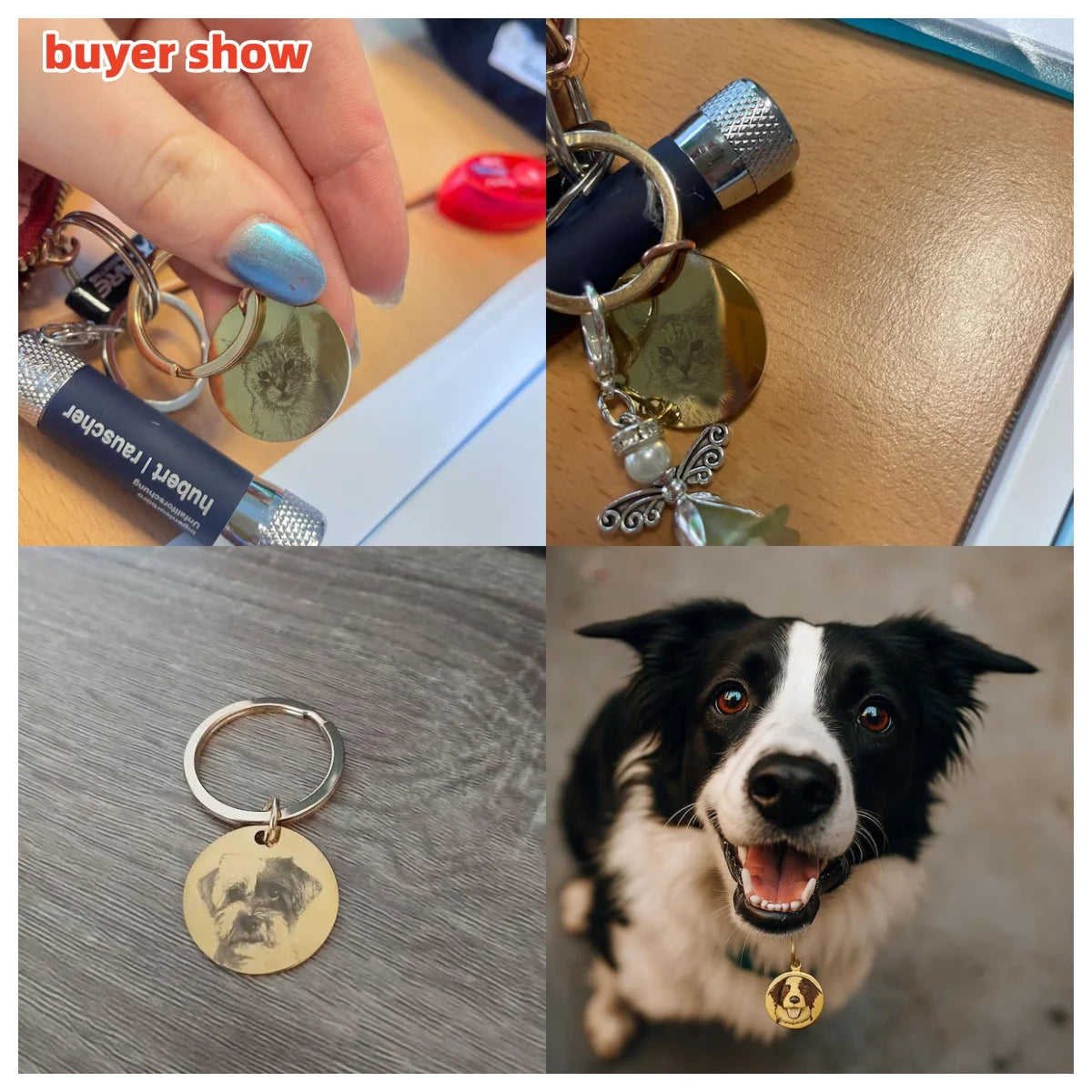 Custom Photo Engraved Keychain Personalized Family Portrait Round Stainless Steel Key Ring Custom Picture Key Gift For Dad