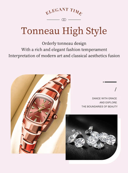 OLEVS 7006 Women's Watches Top Brand Elegance Quartz Montres Femmes Waterproof Tungsten Steel Case Strap Luminous Date Watch