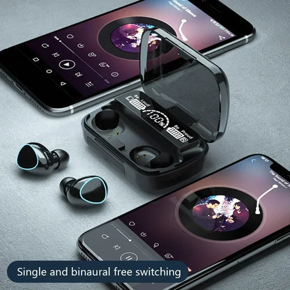 TWS M10 Wireless Bluetooth Headset with Charge Box for Phone Noise Cancelling Mic Earbuds LED Display Headphones Sport Earphones