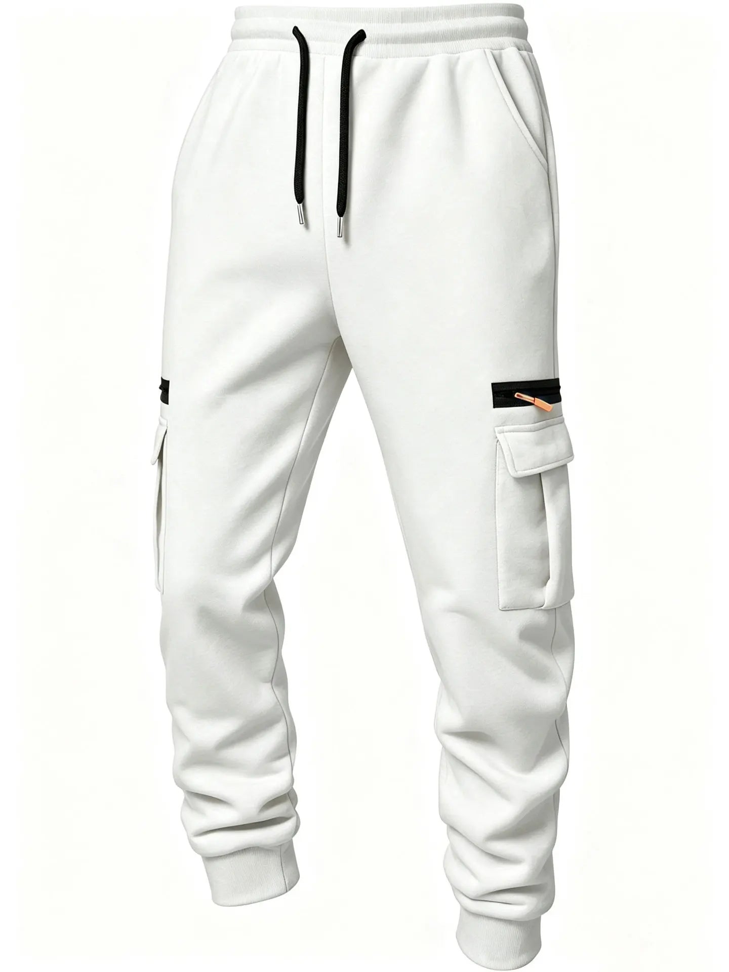 2026 Men's Joggers Pants Loose Drawstring Long Pants Men Zipper Multi-pocket Sweatpants Casual Cargo Trousers For Men Fitness