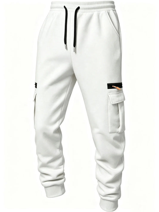 2026 Men's Joggers Pants Loose Drawstring Long Pants Men Zipper Multi-pocket Sweatpants Casual Cargo Trousers For Men Fitness