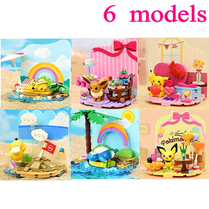 Pokemon Cartoon Pikachu Building Blocks Bulbasaur Toy Children's Assembled Model Pet Elf Kid Children Gift Compatible With Lego