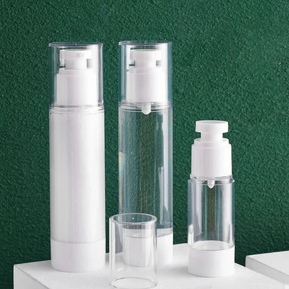 15/30/50/100ML Clear Airless Cosmetic Cream Pump Bottle Refillable Vacuum Dispenser Spray Lotion Bottle for Travel Makeup Contai