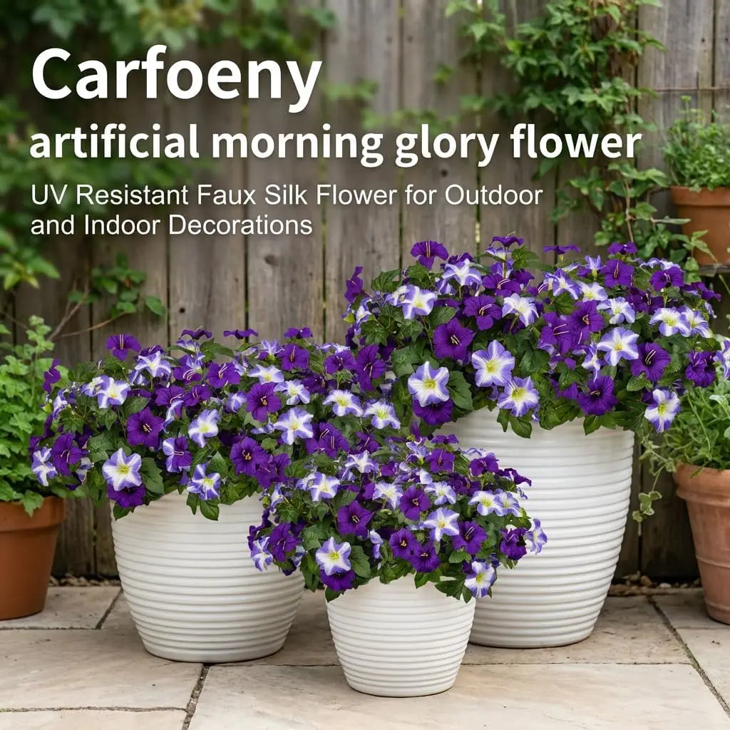 1/3/6pcs Artificial Petunia Flowers UV Resistant Silk Flower Look Real Fake Flowers for Outdoor Home Garden Balcony Decoration