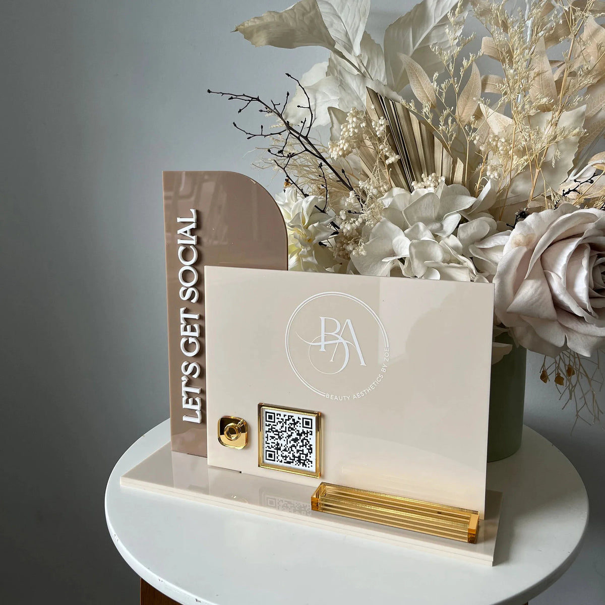 Personalized Multi QR Codes Sign Custom Logo Text Acrylic Stand for Small Businesses Payment Menu Gain Followers Hotel Reception