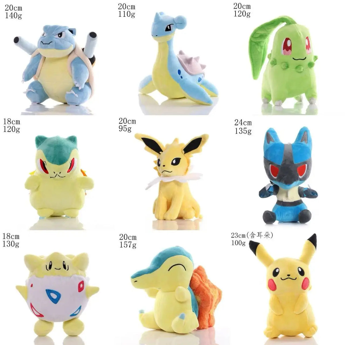 Cute Pikachu Plush Toy Pokemon Charmander Squirtle Bulbasaur Stuffed Doll Eevee Scorbunny Gengar Snorlax Christmas Gifts