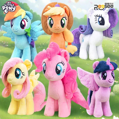 2026HotNew My Little Pony Plush Toys Twilight Sparkle Pinkie Pie Rarity Fluttershy Applejack Rainbow Dash Stuffed Doll Xmas Gift