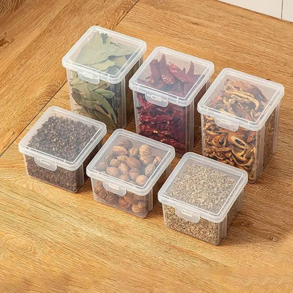 1Pcs Refrigerator Food Fresh Kitchen Storage Boxs Good Sealing Transparent Spice Container Case Visible Home Dry Fruit Jar