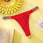 VS Underwear Thong Hipster Seamless Women Polka Dot Lace Bikini Cheeky Panties Set Victoria Secret Breathable Cotton Hipster