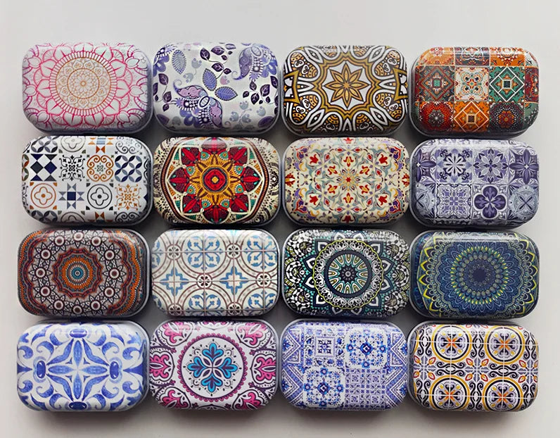 1/3/6PCS Flip Cover Tin Box Mini Rectangular Iron Box Decorative Box Portable Small Storage Cans Candy Pills PaperClip CuteStyle