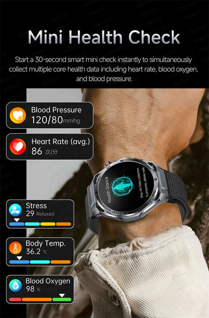 Smartwatch ECG High-End dla mężczyzn Ciśnienie krwi Lipidy Tlen we krwi Analiza ciała Kwas moczowy Monitor Zdrowia Smartwatch dla mężczyzn i kobiet