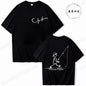 Men's Fishing Graphic T-shirt Black with Fisherman Front Back Print T-Shirts Summer Tee Fishing Trip Personality Male Tee Tops