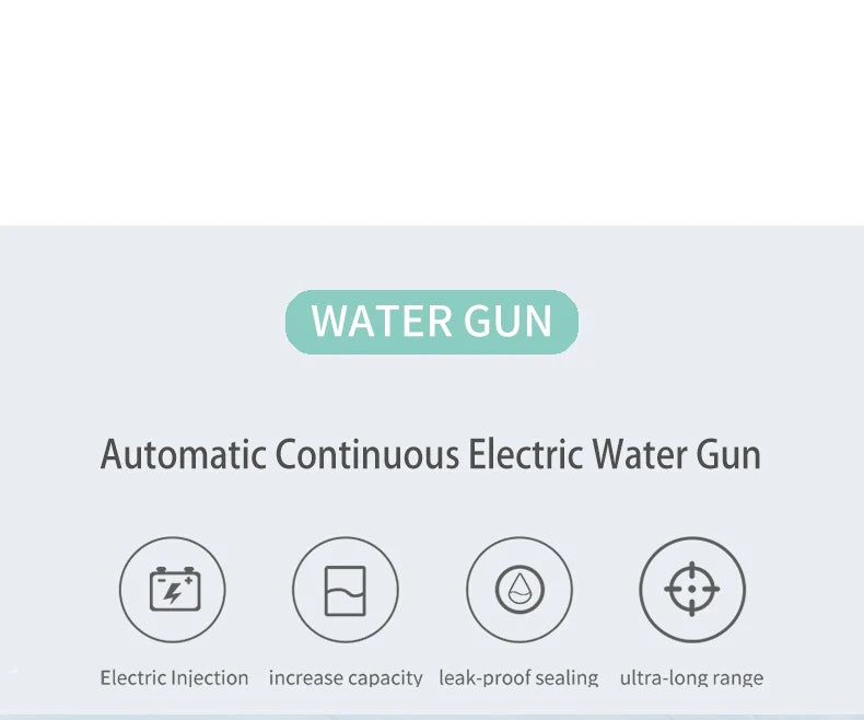 Mini Electric Automatic Water-Absorbing Water Gun with Modular Battery,Large-Capacity High-Pressure Water Spray Toy for Children