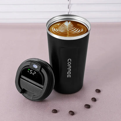 Thermo Cafe Coffee Mug - 380/510ML Leak-Proof Travel & Car Thermos, Double Stainless Steel for Tea, Water, Coffee