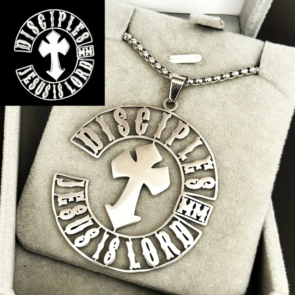 Personal Design Men's Pendant Necklace Custom Company Club Logo image Stainless Steel Thick Chain Necklace Birthday Jewelry Gift
