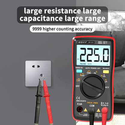 ZOYI 9999 Counts True RMS Digital Multimeter Auto Range Anti-Burn NCV AC DC Voltage Current Temperature Electrician Tester