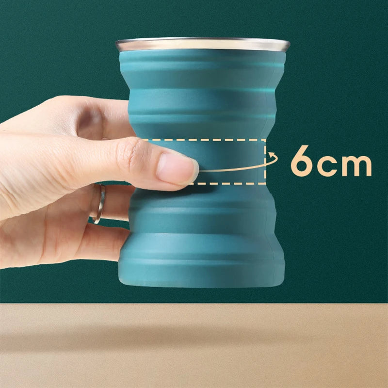 Creative ORIGIN CUP Portable Silicone Folding Cup with Lid Travel Wash Mouth Cup Heat Resistant Water Coffe Cup for Outdoor Camp