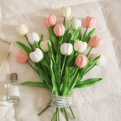 5/10Pcs Tulip Artificial Flowers Bouquet 33cm Fake Flowers for Home Room Decor Garden Wedding Decoration Vase Flower Arrangement