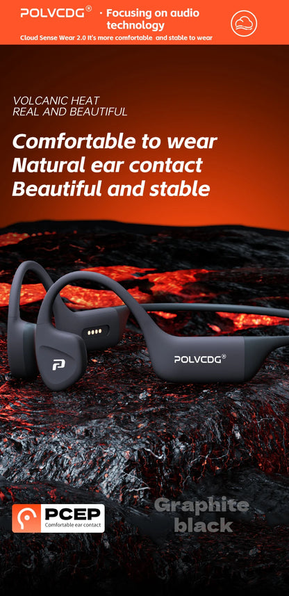 POLVCDG słuchawki z przewodnictwem kostnym Bluetooth, pamięć 32 GB, wodoodporność IPX8, słuchawki pływackie Bluetooth 5.4, materiał silikonowy, nowe X16 (2024)