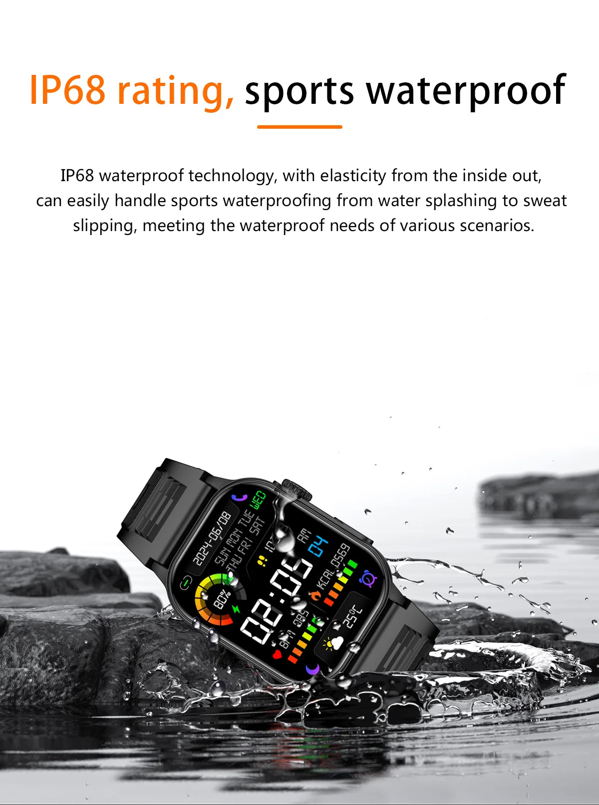 LIGE 2.01" HD Wyświetlacz Smartwatch dla Mężczyzn Kobiet Monitor Zdrowia Zegarki Sportowe Fitness AI Głos Rozmowy Bluetooth Męski Smartwatch Nowość