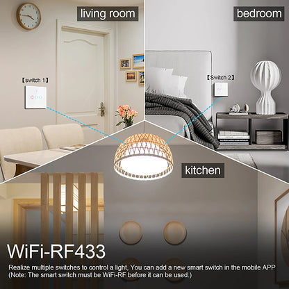 Tuya Wifi Smart Light Switch EU 1/2/3Gang Touch Light Switch No Neutral Wire Wall Light Switches for Alexa Google Voice Control