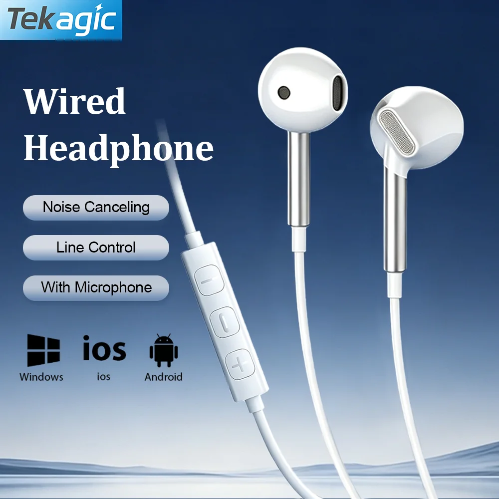 USB Type C Wired Headphones 9D HiFi Stereo Headset 3.5mm Music Earphones With Mic Volume Control For Samsung iPhone 17 16 Xiaomi