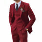 Men's Wedding Tuxedo in Brown Tweed 3-Piece Fishbone Smoking Suit with Notched Lapel Business Tweed Aesthetic Tailored Fit