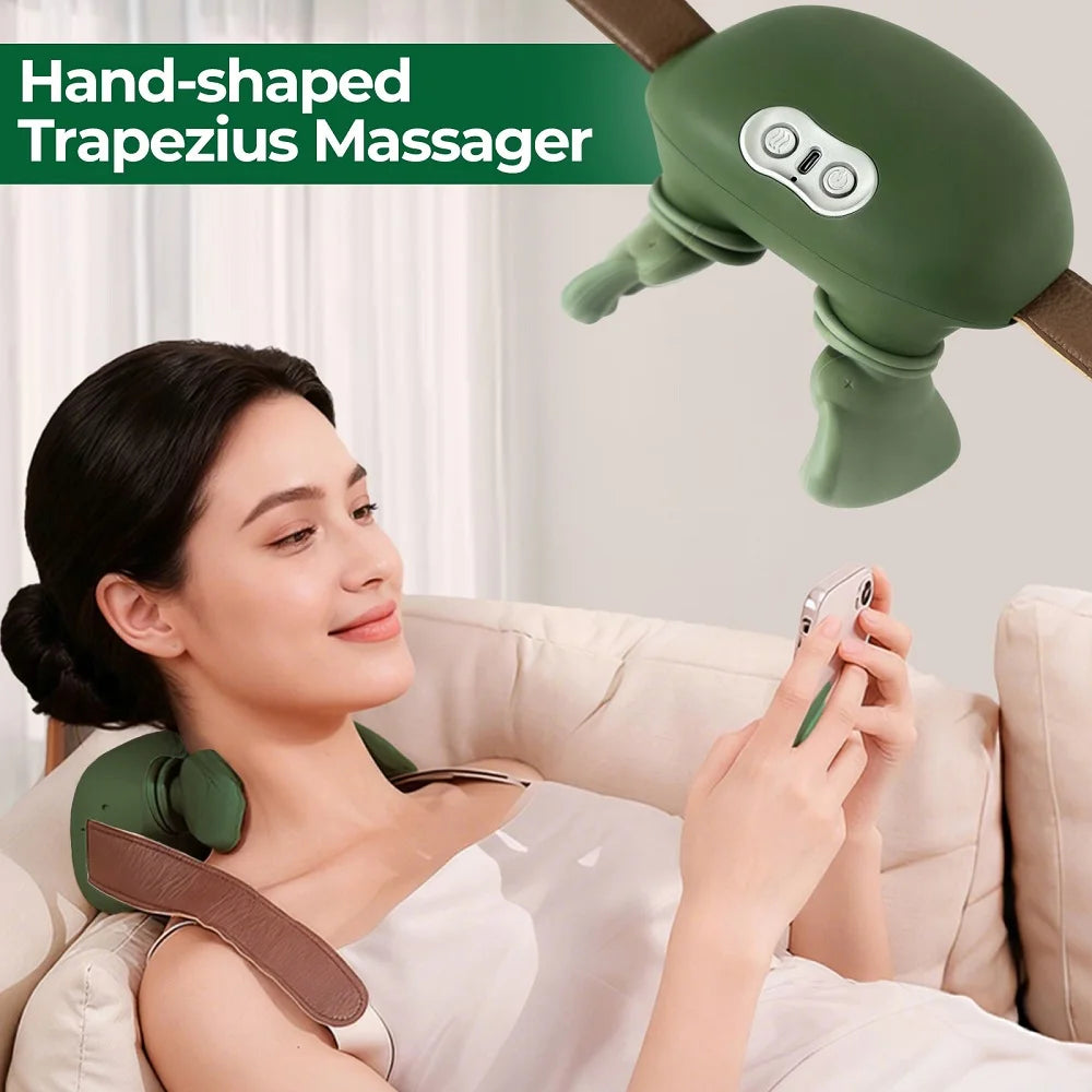 Bionic Finger Neck Shoulder Massager Wireless Neck Cervical Trapezius 4D Kneading Body Back Hand Massage Shawl Brushless Motor
